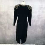 VTG 80s Le Crillon Womens Velvet Dress Size 8 Sequin Art Deco Glam Party Evening Black Photo 3