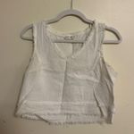 Hemline  Small White Linen Tank Photo 0