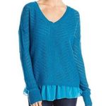 prAna V-Neck Sweater in Mosaic Blue, Size S New with Tag Photo 0