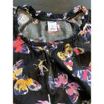 Old Navy  Shirt Womens Size XS Butterfly & Bugs Blouse Short Flutter Sleeve Black Photo 12