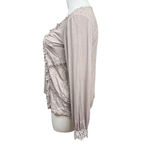 POL  Taupe Floral Crochet Boho Long Sleeve Top Size M Photo 6