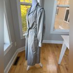 Vintage 80s 90s Paris Sport Club Gray Metallic Trench Coat Size 7 Small Medium Silver Photo 2