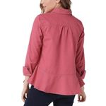 D & Co. 100% Cotton Pink Collared Peplum Button Up Lightweight Shacket Size M Size M Photo 1
