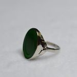 Eye Of Green Oval Inlay Silver Tone Size 8 Chic Casual Everyday Ring Photo 2
