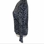 Croft & Barrow Gray black leopard cardigan sweater, ladies medium animal print cotton button up Photo 5