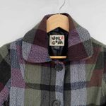 Volcom Jacket Women XS Plaid Wool Blend Full Zip Button Front Pockets Peplum Hem Photo 3