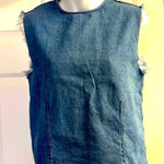Topshop Distressed and Mixed Wash Jean Vest with Back Zipper- Size 2 Photo 0