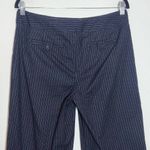 Ann Taylor Black Pinstripe Cropped Wide Leg Pants Size 8 Pinstripe Dress Pants Photo 4