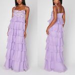Show Me Your Mumu  Gabriella Floral Appliqué Tiered Maxi Dress In Lilac Photo 1
