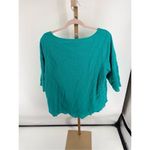 Soft Surroundings Women's Blouse Top Size Large Teal Blue Green Asymmetrical Photo 11