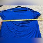 Cable & Gauge  Women Blue Knit Cold Shoulder Open Sleeve Top Size Large Bling Photo 5