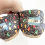 Toms Gray Classic Canvas Slip-on Flats Christmas Bulbs Women’s Size 8 Warm Lined Photo 6