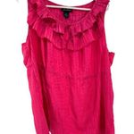 Lane Bryant  ruffle tank hot pink 20 plus casual business workwear layering Photo 0