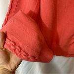 Cyrus  Salmon Pink Ribbed Cable Knit Button Front V-Neck Cardigan Sweater Photo 6