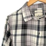 American Eagle  | Small | Oversized Soft Lavender Plaid Long-Sleeve Flannel Shirt Photo 1