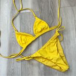 Calzedonia  Cobey Bikini triangle halter cheeky high rise womens Yellow (small) Photo 0