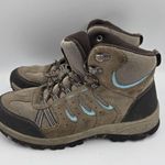 Denali Women's 7.5 Outback Mid Hiking Boot Brown/Blue Leather Suede EUC Photo 1