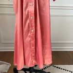 Isabel Riera Handmade Salmon Pink Iridescent Shirt Dress Midi $550 M Size M Photo 4