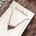 Boho Modern Pendant Necklace Rose Gold Color Triangle Pyramid Minimalist Chain Photo 0