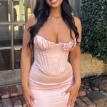 House Of CB  'Alma' Blush Pink Satin Corset Midi Dress NWOT‎ size XS Photo 0