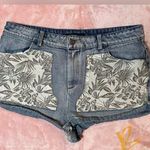 LUNIK  Unique Floral Patchwork Women’s Jean Denim Shorts Size Large Photo 0