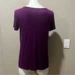 Halogen  purple stretchy short sleeve shirt Photo 4