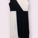 Maggy London Elodie Black & White Colorblock Midi Dress - size 16 Photo 3