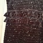 AQUA Black Velvet Star Print Dress Size Small Photo 3