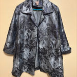 Chico's Chico’s 2P Gray Black Floral Jacquard Metallic Open Front Jacket Topper Photo 0