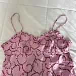 Victoria's Secret  Angels Slip Dress M Pink Satin Babydoll Red Roses Valentines Photo 1