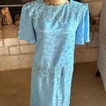 Elegant Blue Lace Dress Size 8 Photo 0