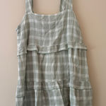 Show Me Your Mumu  Sage Green Gingham Ruffle Mini Dress (Size S) Photo 0