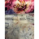 Tahari  Linen Blend Dress Size 14 Garden Floral Cottagecore Resort Beachy Cruise Photo 4