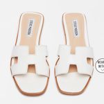 Steve Madden HADYN WHITE LEATHER Slide Sandal Size 10 Photo 0