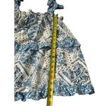 Davi & Dani Women Size Medium Square Neck Ruffles Blue White (33-472) Photo 4