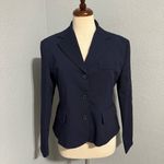 ZARA Navy Blue Tailored Wool Blend Lapel Collar Long Sleeves Luxury Blazer Sz M Photo 6