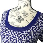 Ann Taylor (S) Celtic Knot Patterned Sheer Round Neckline Short Sleeve Tee Top Photo 7