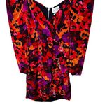 Saylor  Alouette Red Floral Mini‎ Dress Women's Size XS Puff Sleeve Poppy Print Photo 8