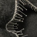 ZARA  Gray Cowl Neck Sweater with Fringe Detail Photo 6