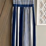 Hount Women's Summer Sleeveless Blue Striped Flowy Casual Long Maxi Dress Sz S Photo 2