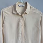 & Other Stories & Other Stories 100% Silk Button Down Shirt Luxury Minimalist Beige Blouse sz 2 Photo 1