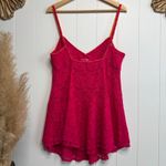 Free People  mini dress or tunic floral lace slip XS hot pink Photo 2