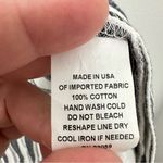 Drew Women's Size Small Grey Black White Striped 100% Cotton Button Up Blouse Photo 3