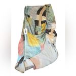 Just Bee Queen Minela Satin Ruched Midi Skirt Multicolor Abstract Size S RTR‎ Blue Photo 13