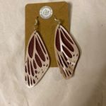 Handmade Faux Leather Butterfly Wing Hypoallergenic Earrings Pink Photo 2