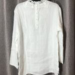 ZARA  Basic White Embroidered Long Sleeve Blouse Photo 6