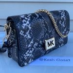 Michael Kors Black Sonia Medium Snake Print Shoulder Bag Photo 1