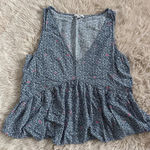 J. Crew Mercantile V Neck Floral Top With Empire Waist Navy White Pink Size M Blue Size M Photo 1