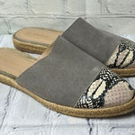 Kaanas  Melilla Snakeskin Print Espadrille Mule Slide Flat Shoes Size 7 Photo 0