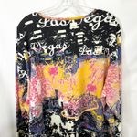 City Hearts Plus Size 3X Top Long Sleeve Vegas Skyline Black Pink Mature 1336 Photo 4